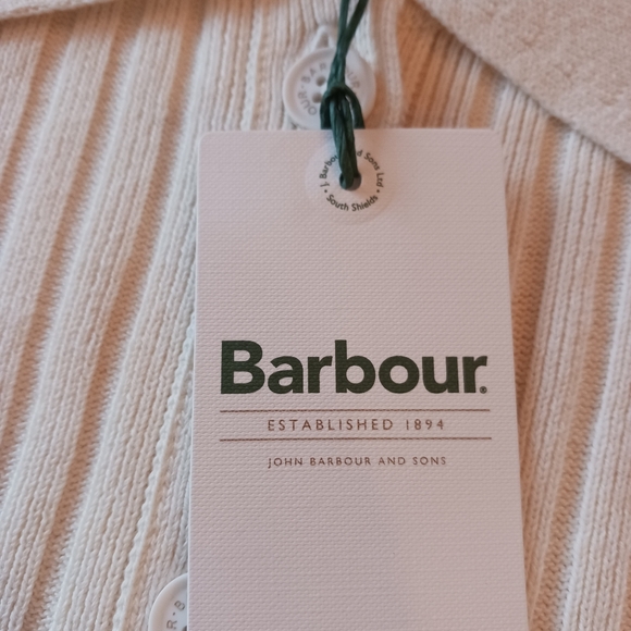 Barbour Cream Ribbed Cotton Cardigan NWT 10 - Picture 5 of 11